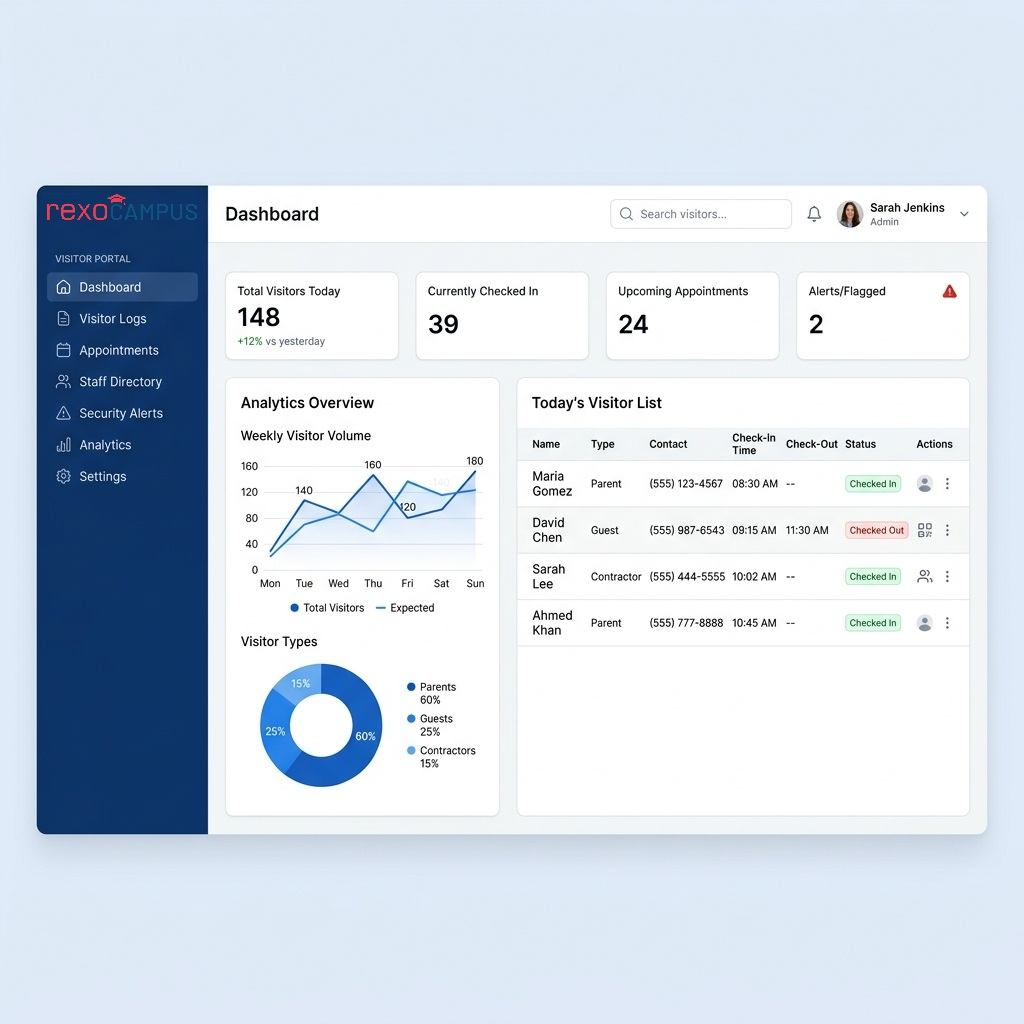 Cloud Based Visitor Management System Dashboard